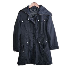 Zara Parka Jacket Black Sz Medium